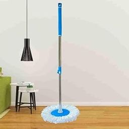 Mop Handle Stick with Microfiber Head Refill Stainless Steel Floor Cleaner Mop as House Cleaning Products (Blue Clour)-picture-14