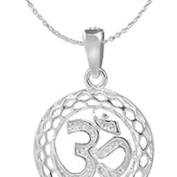 925 Sterling Silver OM Spiritual Pendant (without chain) for Men, Women, Child (unisex) | Pure Silver Om Locket for Good Health & Wealth-image-8
