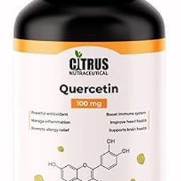 CITRUS NUTRACEUTICAL Quercetin 100 mg Natural Bioflavonoid For Powerful Antioxidants Supports Immunity Lowers Inflammation and Improve Heart Health (60 Capsules)-image-91