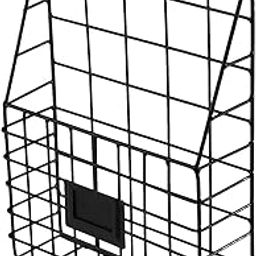 INDIAN DECOR 29188 Classiq Metal Door Organizer Black Single Layer - Letter Rack - Mail Catcher Mininalistic - Blackazine Rack Magazine Rack Living Room Study Storage Decorative Rack (Color : Black)-image-99
