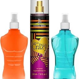 Dorall Collection Cuban Dreams + Love You Like Crazy + Blue Safe Body Mist Set 236ml (Pack of 3)-28