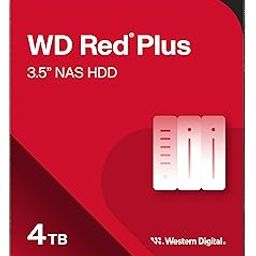 Western Digital 4TB WD Red Plus NAS Internal Hard Drive HDD - 5400 RPM, SATA 6 Gb/s, CMR, 256 MB Cache, 3.5" -WD40EFPX-14