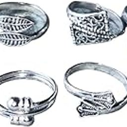 Women & Girls Metal Fancy Glossy finish Toe Ring Adjustable Bichiya/Leg Finger Ring-Combo-4 (A_C_P_110802_Silver)-image-104