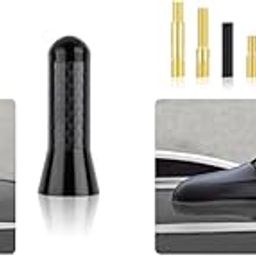 STHIRA® Car Short Antenna Decorative 1.37 Inch Sporty Carbon Fiber Stubby for Roof Trunk 2PCS-15