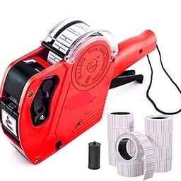 Automatic Price Labeller Rate Printing Printer with 1 Ink Roll and 10 Price Label Rolls, Label Stamping Machine (Manual)-0
