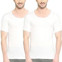 Bonus Knit Shrunk Men's Antimicrobial Cotton Regular Fit Vest for Men | Combo Pack White-image-81