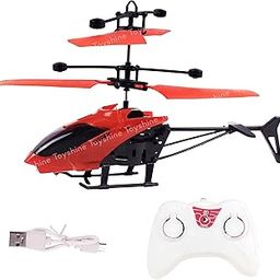 Toyshine Remote Control 2 Channel Helicopter with inbuilt Hand Sensor Along with USB Charging Tornado Infrared Induction 3D Lights Toy for Kids 8+ Years, Red-picture-2
