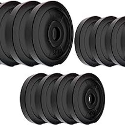 Amazon Brand - Symactive PVC 30 Kg Spare Weight Plates Combo Set (2x4 + 2.5x4 + 3x4 Kg, Black)-image-55
