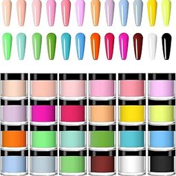 GOODIEBOX 24 Colors Acrylic Nail Powder Set, Multi Colored Acrylic Powder for Nails DIY Art Design 3D Manicure Extension Gifts for Women and Girls Multicolors-45
