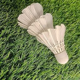 Shuttle Cock White Feather Badminton Shuttlecock by Ishan Enterprises - (Pack of 10)-image-86