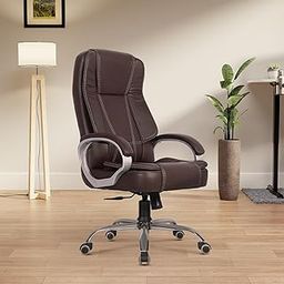 Green Soul Vienna | Leatherette Office Chair | Ergonomic Executive Boss Chair with Spacious Cushioned Seat | Heavy Duty Metal Base | High Back | 3 Years Warranty (Brown)-25