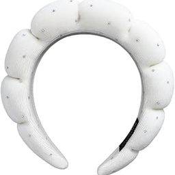 Velvet Padded Headband for Women & Girls | Pearl Studded Hairband | Puffy Embellished Hair Accessory | Soft & Comfortable Head Band for Daily Use & Occasions (White, Medium)-39