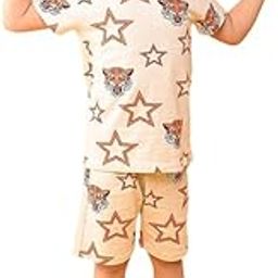 Ship Pattern Half Sleeves T-Shirt & Shorts Set Blue-image-5