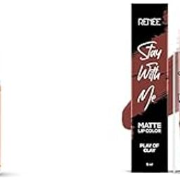 RENEE Glass Glow Pre Make-up Oil Primer (30ml) Stay With Me Matte Liquid Lipstick, Long Lasting, Non Transfer, Water & Smudge Proof, Light Weight Liquid Lipstick, Play of Clay, 5ml-28