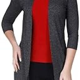 Womens's Cotton Poly Jaspe Shrug(Black, XS-4XL)-43