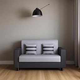 KENDALWOOD Furniture 2 Seater Sofa | Fabric 2 Seater Sofa Set | Sofa for Living Room & Home | Furniture for Office & Hotels | Fabric Color:- Grey & Black-image-31
