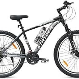 Stryder 27.5T Krueger Mountain Cycle for Men & Women with Front Suspension and Dual Disc Brake | Multi- Speed Cycle - Ideal for 12+ Years (Frame: 18 Inches) (Black::Gray)-image-39