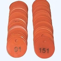 MOREL Embossed Orange Plastic Round Shape Token Coin with Hole USE for Shop, Board Games, Stores House, School.|1 to 200 Numerical Coins.-image-15