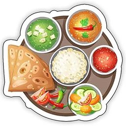 Gift Me Bazar Indian Food Thali Fridge Magnet for Refrigerator Stylish Door Decor | Magnet Sticker for Cafe Restaurant and Home Decoration & Gifts-image-36