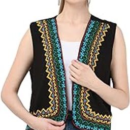 Women's Rayon Black Embroidery Jacket-image-12