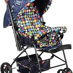 Mee Mee Easy to Push Baby Stroller Pram with Quick One Hand Folding | Comfortable Seating | Fully Rotating Wheels | Feeding Tray for New Born Baby/Kids, 0 to 5 Years, Navy Blue-30