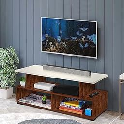 ABOUT SPACE TV Stand - Engineered Wood TV Showcase with Foot Pad Entertainment Console Shelf Storage for Set Top Box, Decor, Books for Living Room TV Unit - Oak Red(L 101 x B 40.5 x H 41 cm)-16