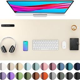 OIVO INDIA PU Vegan Leather Mouse Pad, Non-Slip, Anti-Skid, Reversible use, Single Color, Splash-Proof Suitable for Gaming, Computer, Laptop, Home & Office (80cm X 40cm Beige)-image-96