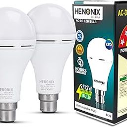 HENONIX 365 DAYS 12W Rechargeable LED Bulb | Inverter Light | 3-Hour Battery Backup | Pack of 2-image-55