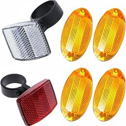 LORWADIYA Cycle Reflectors 2pc Front and Rear with 4pc Wheel Reflector Safety Warning Reflectors Light for Handlebar and Seat Post Bicycle Reflector Universal Reflector-17