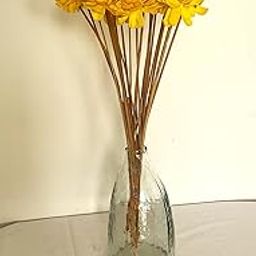 New Trend Craft Vintage Style Glass Bottle, Clear Textured Design, Decorative Indo Vase (Flowers Not Included)-image-11