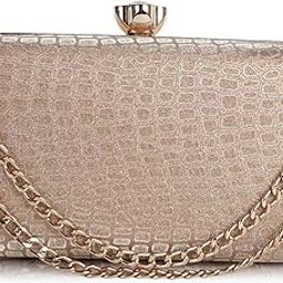 PU Stylish Trending Elegant Design Gold Chain Strap Crossbody Ladies Women Wedding Clutch-image-45