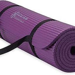 Gaiam Essentials Yoga Fitness & Exercise Mat, Purple, 72" L x 24" W x 10mm Thick-image-4