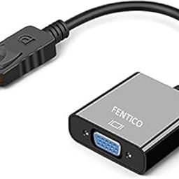 DisplayPort (DP) to VGA Adapter, Gold-Plated Display Port to VGA Adapter (Male to Female) Compatible with Computer, Desktop, Laptop, PC, Monitor, Projector, HDTV - Black (UNI-Directional)-24
