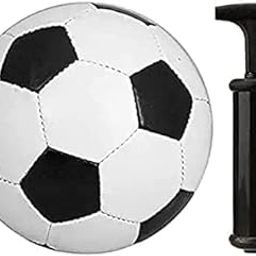 at Sports Black and White Football with Pump Full Size- 5 for Kids and Age Group 8-12, PU Football, Size 5, (Black, White)-image-7
