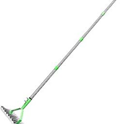 Thatch Rake Manual Tool Multifunctional Yard Leaves Rake Sturdy Labor Saving with 1.3 m Handle-image-69