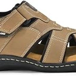 Men Khaki Two-Tone Nubuck Sandals-image-48