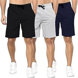 Men's Cotton Blend Shorts, Pack of 3, Sports and Regular Wear, Grey and Black-image-28