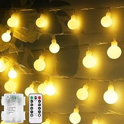 MIRADH Outdoor String Lights, 35 Ft 40 LED Waterproof Ball Lights, Diwali Lights for Decoration for Home,led Lights for Home Decoration, Diwali Lights 8 Modes with Remote (Warm-White with Remote)-image-70