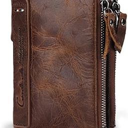 Men's Genuine Leather Wallet | RFID Blocking Wallet for Men | Bifold Zip Wallet| 7 Card Slots, 1 ID Window-image-14