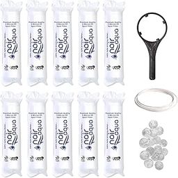 Noir Aqua PP 10pcs PP Spun Filter + 1 Spanner + 4 Antiscalant Balls + 2mtr Water Pipe | for All Types of RO Water Purifiers - RO Spun Filter Cartridge Sponge Replacement Water Filter Candle-picture-29