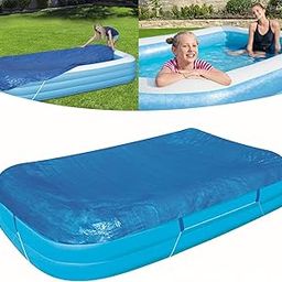 Rectangular Pool Cover,Fits 120 in x 72 in Inflatable Rectangle Swimming Pool Cover, Inflatable Pool Cover, Dustproof Rainproof Waterproof Square for Garden Outdoor Paddling Family Pools Protector-image-62