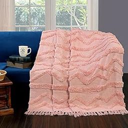 Homitecture Premium 125 x 150 cm Cotton Throw Blanket - Soft & Cozy Sofa and Couch Accent - Trending Home Décor Essential for Extra Comfort, Relaxation, and Style - Pink,Pack of 1-image-17