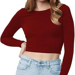 Basic Women's Sexy Crop Scoop Neck Solid Tops Black Saree Readymade Full Sleeve Blouse for Women L2611-image-42