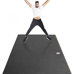 Idol 30Mm Gym Flooring Mat | 8X5 Foot EVA Rubber Exercise Mat For Dumble Area,Black-image-31