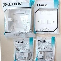Combo 2 Cat I/O Dual Port Face Plate & Gang Box (Pack of 1)-15