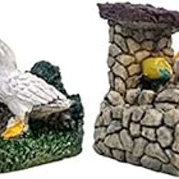 Wonderland (Set Of 2) Resin Duck With Pond Garden/Bonsai Miniature For Landscape Decoration,Plants (Tray Gardening, Miniature Toys), Multicolour-6