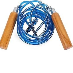 Gmefvr Freestyle Adjustable Skipping Rope Wooden Handle 9ft Rope | Multi Random Color-picture-3