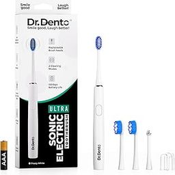 Dr.Dento Ultra Sonic Electric Toothbrush | 2 Modes, 120 Days Battery Life | AAA Powered | 3 Brush Heads + 1 Interdental Brush Head | 1 Year Warranty | Ideal for Men, Women & Kids-image-21