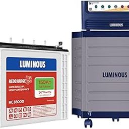 Luminous Inverter & Battery Combo (Power sine 1100 Pure Sine Wave 900VA/12V Inverter with RC18000 Tall Tubular 150Ah Battery + Trolley) for Home, Office & Shops-picture-15