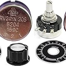 2 Sets of B204 B 200k Ohm RV24YN20S Potentiometer with Dial plate & A-03 knob-29